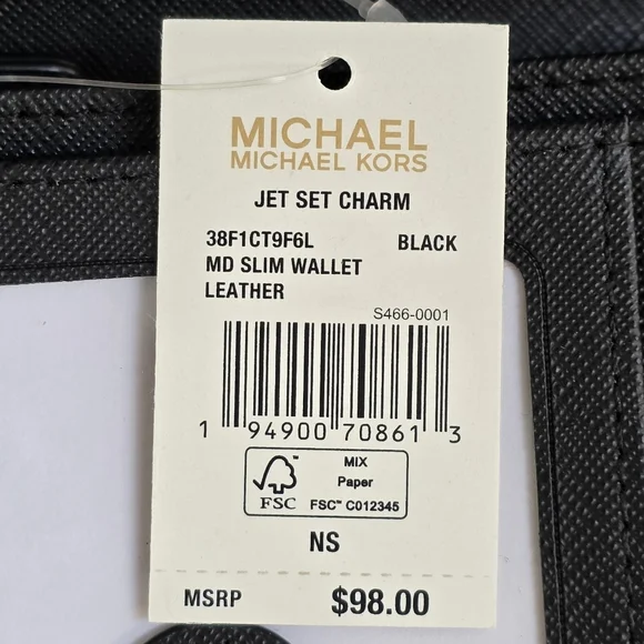 Michael Kors Jet Set Bifold Medium Black Wallet - Picture 5 of 7